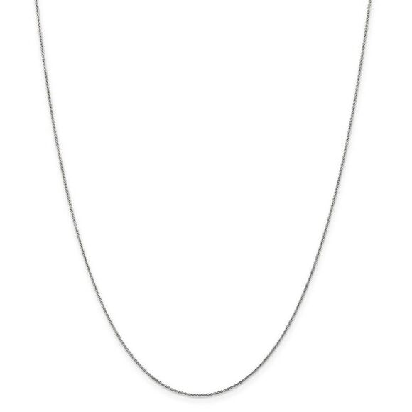 Children's 0.75mm, 14k White Gold, Cable Chain Necklace, 14 Inch - Picture 3 of 8